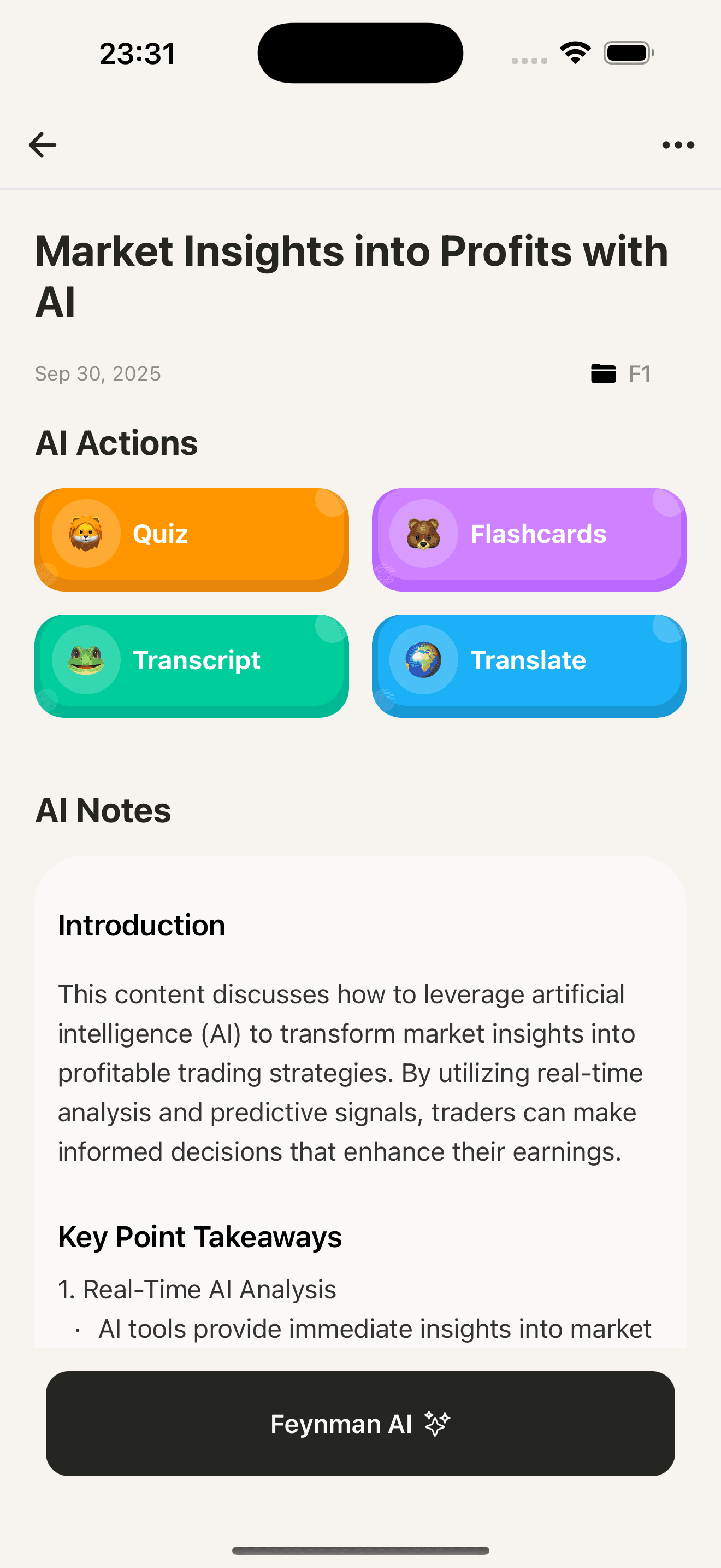 SumyAI mobile app - Smart Notes